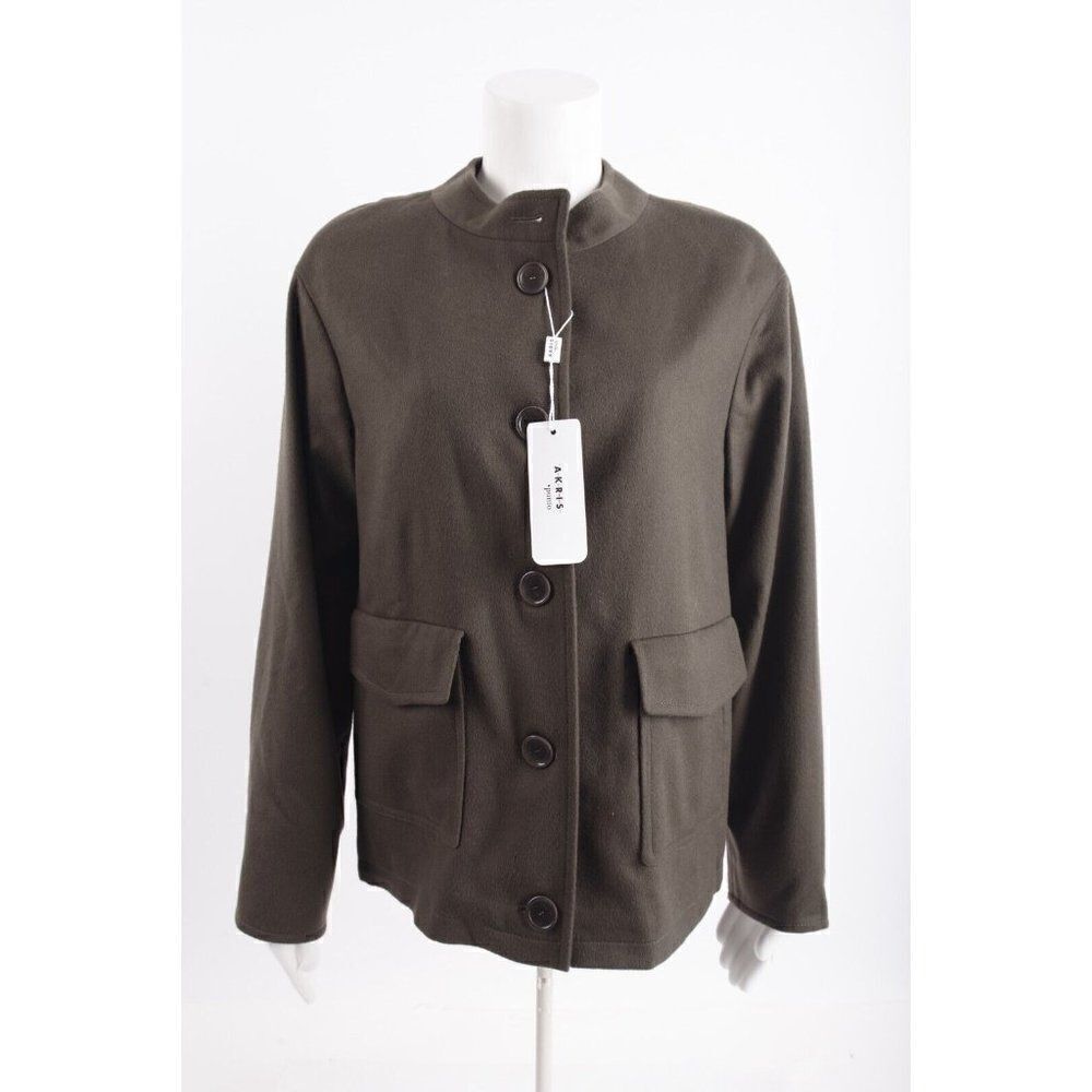 Akris Punto Womans Suit Jacket Laurel Blazer Wool Cashmere US 6 IT 42 Green NWT